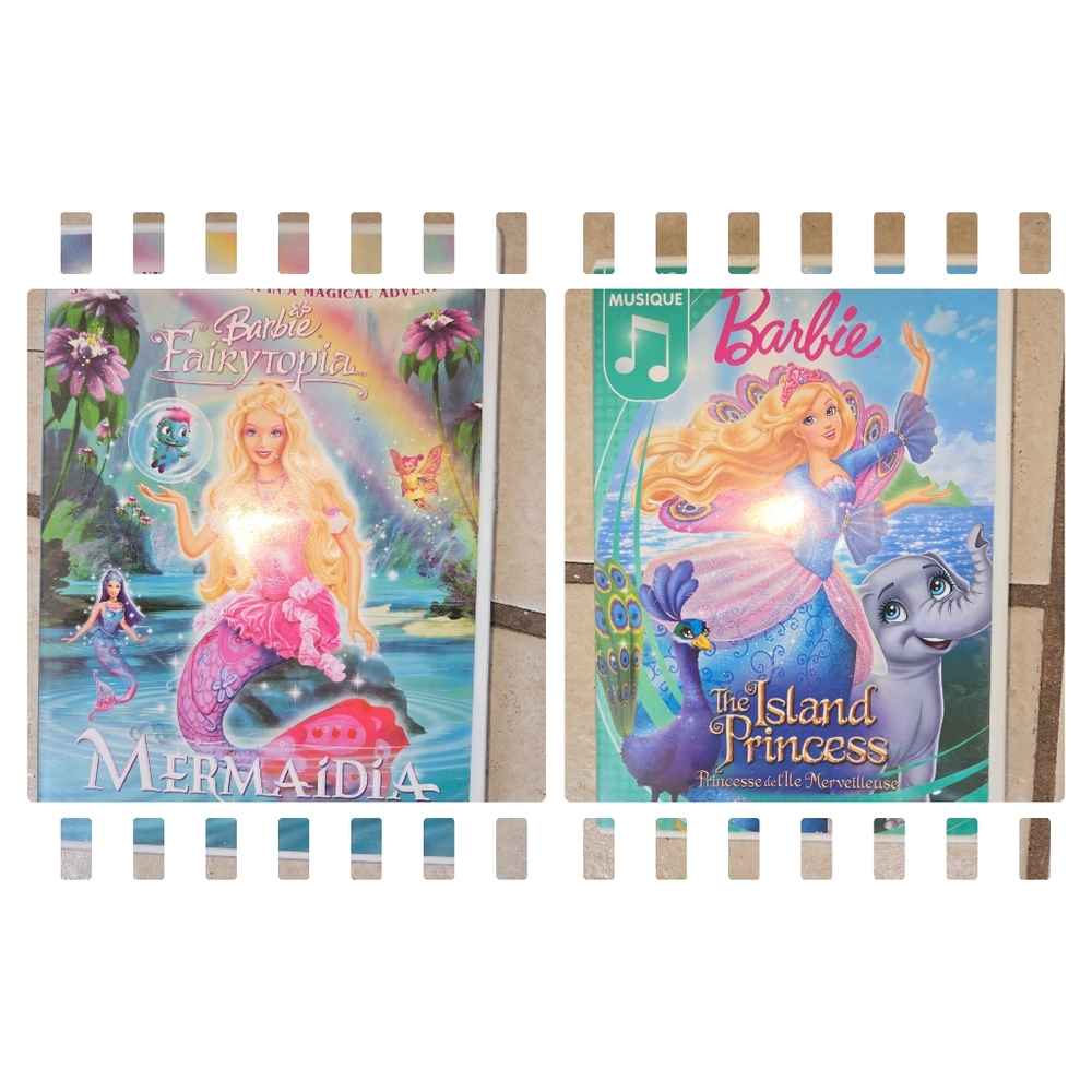 Barbie DVD LOT Mermaidia + The Island Princess